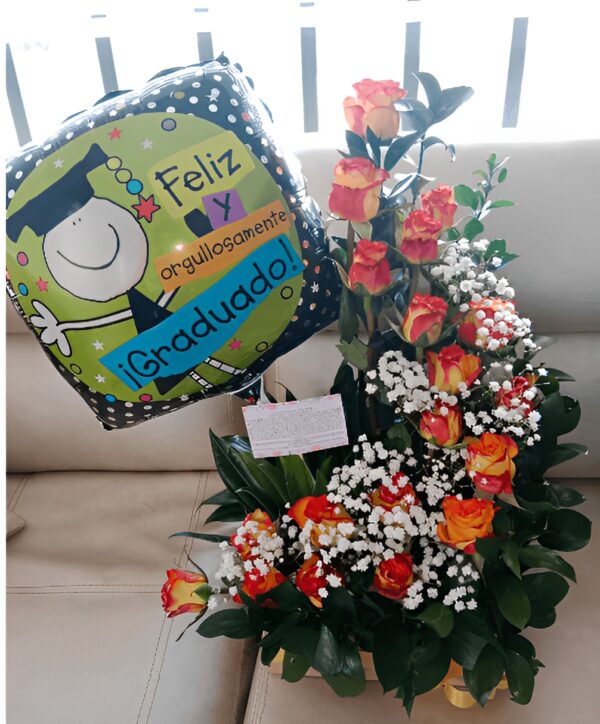 Caja en madera, primaveral, con chocolates R103